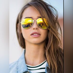 Gold Aviator Sunglasses